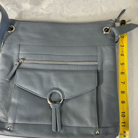 Great American Leatherworks Cross Body Bag in Gray leather new without tags - Picture 7 of 9